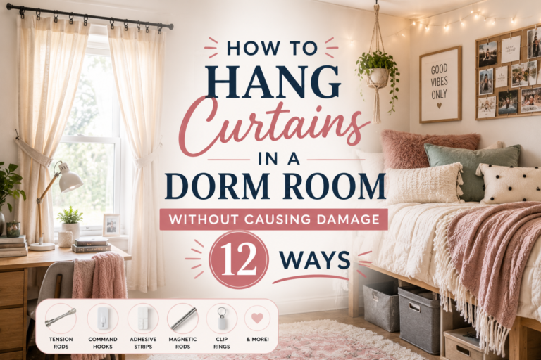 How To Hang Curtains In A Dorm Room Without Causing Damage - 12 ways