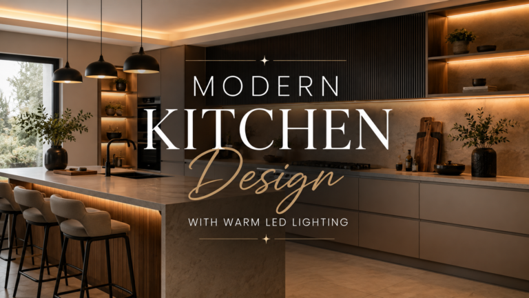 Modern Kitchen Design with Warm LED Lighting